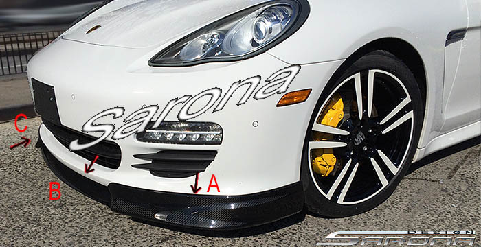 Custom Porsche Panamera  Sedan Front Lip/Splitter (2010 - 2013) - $1790.00 (Part #PR-012-FA)